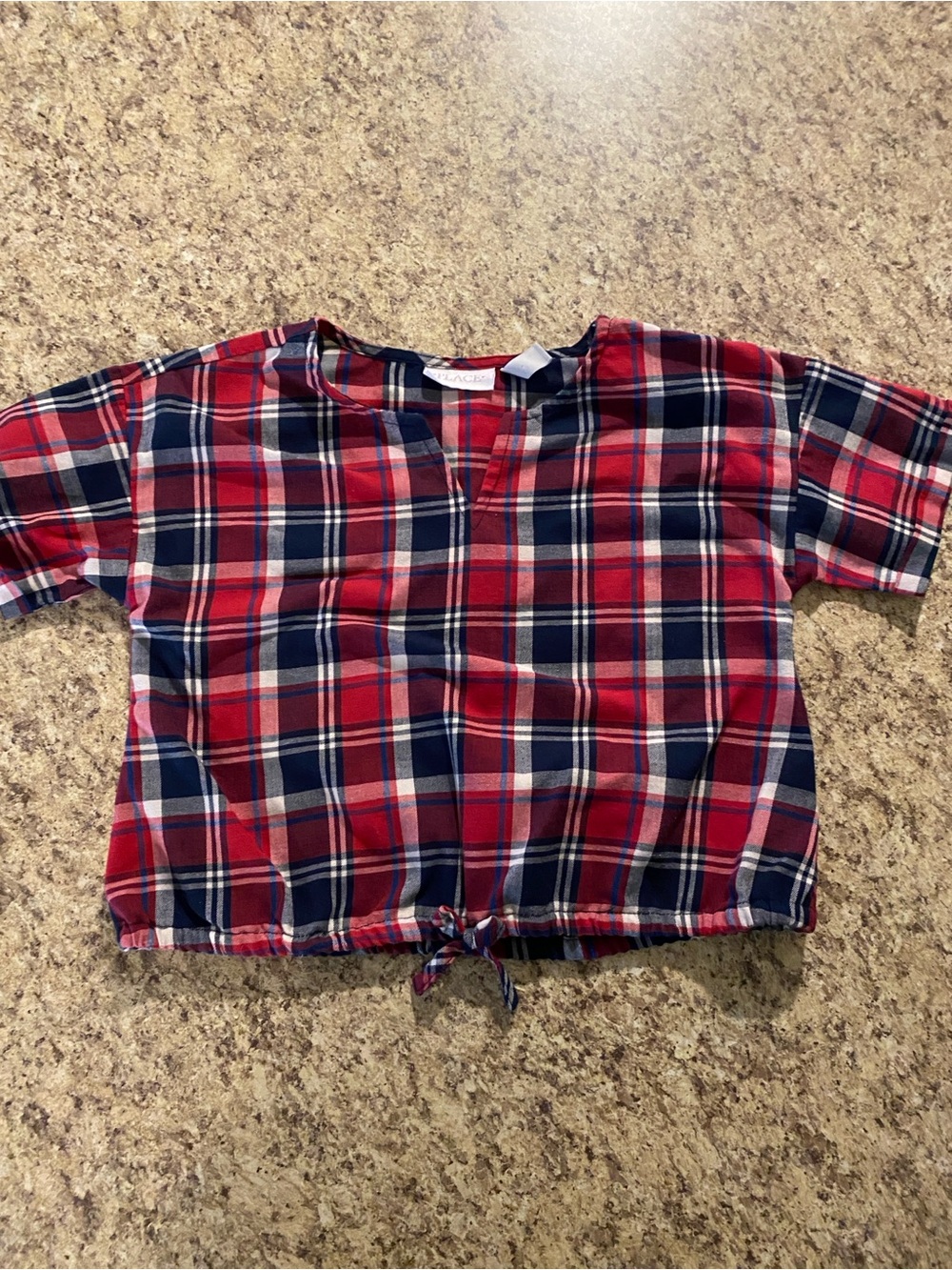 Place Red, Navy & White Plaid Button-Up Shirt